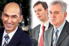 Nikolić i Vučić sa Janšom Nikolić i Vučić sa Janšom